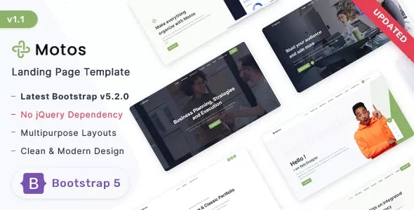 Motos v1.1.0 - Responsive Landing Page Template