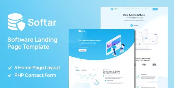 Softar v1.2.1 - Software Landing Page