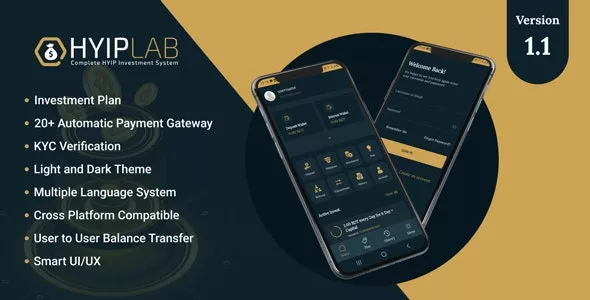 HYIPLab v2.0 - Cross Platform Mobile Application