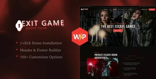 Exit Game v1.2.7 - Real-Life Secret Escape Room WordPress Theme