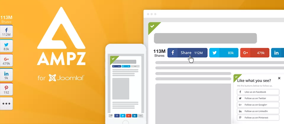 AMPZ v5.1 - Best Social Sharing Extension for Joomla