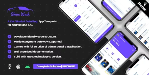 Car Wash Booking System with Mobile Apps Android, iOS, Flutter