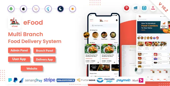 eFood v10.2 - Food Delivery App with Laravel Admin Panel + Delivery Man App