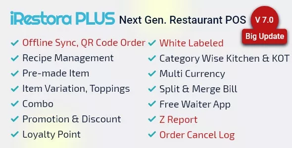 iRestora PLUS - Next Gen Restaurant POS