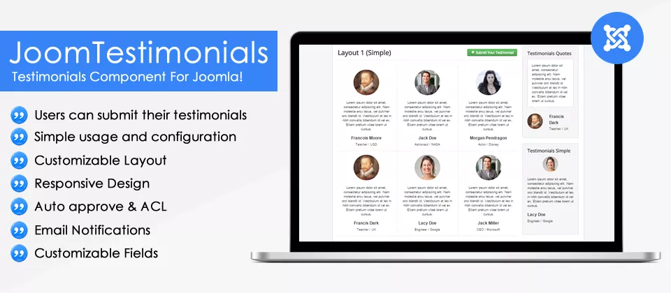 JoomTestimonials v5.3.5 - Testimonials Manager and Showcase