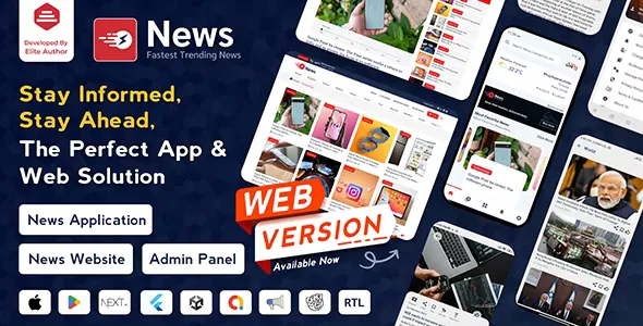 News App and Web - Flutter News App for Android and IOS App