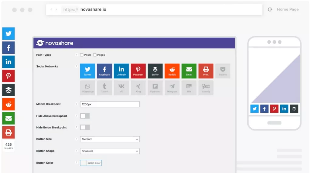 Novashare v1.5.3 - WordPress Social Sharing Plugin