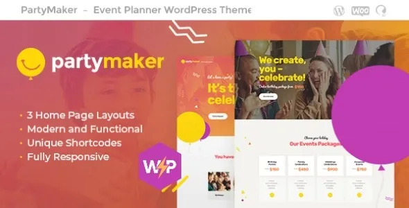 PartyMaker - Event Planner & Wedding Agency WordPress Theme