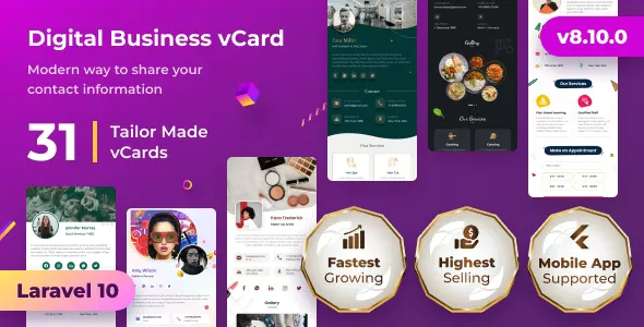 VCard SaaS - Digital Business Card Builder SaaS - Laravel VCard Saas - NFC Card