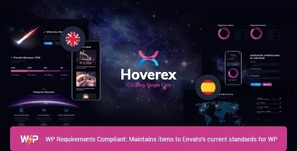 Hoverex - Cryptocurrency, NFT & ICO WordPress Theme + Spanish