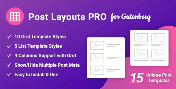 Post Layouts Pro for Gutenberg v1.0.4