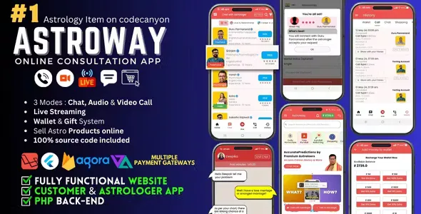 Astroway - Astrology Consultations, Chat, Audio/Video Calls, Live Streaming | Web & Backend Included