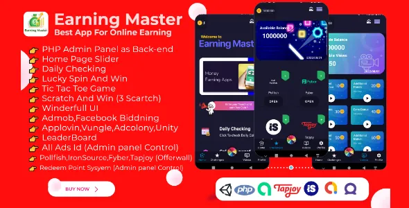 Earning Master - Android Rewards Earning App with Admin Panel