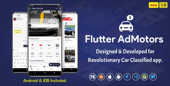 Flutter AdMotors for Car Classified BuySell iOS and Android App with Chat