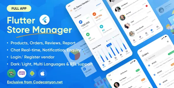 Flutter Store Manager - App for Vendors Wordpress & Woocommerce