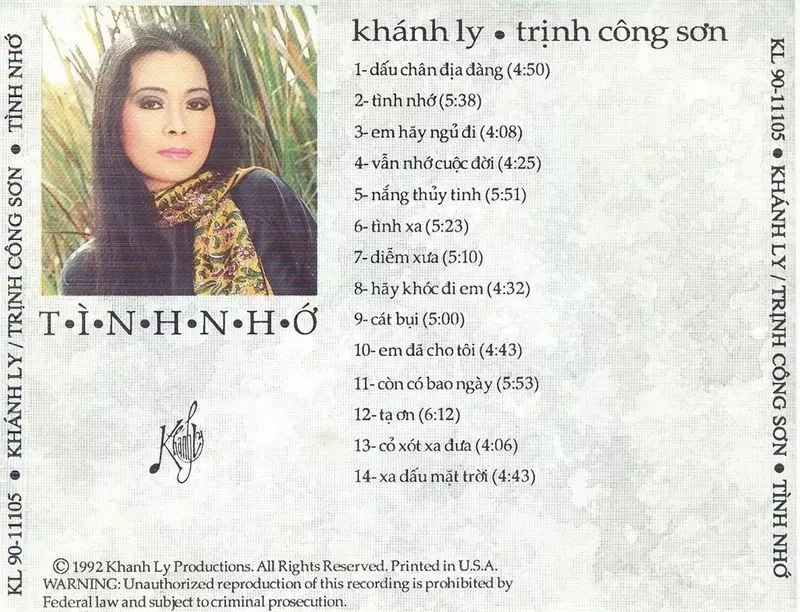 Khánh Ly - Tình Nhớ 1992