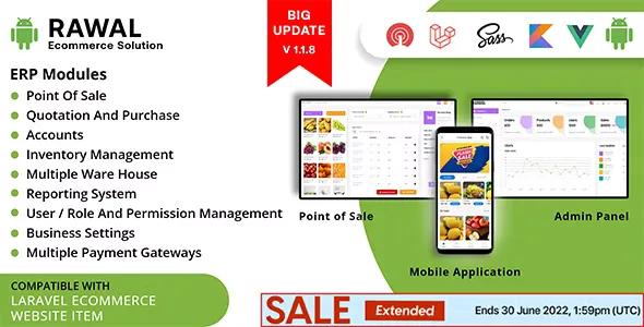 Rawal - Android & Laravel Ecommerce Solution with POS for Single & Multiple Location Business Brand