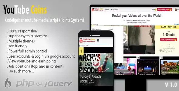 YouTube Coins - Media Script + Points System