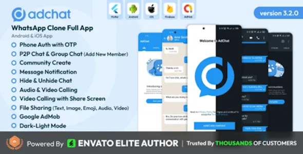 AdChat - WhatsApp Clone Android & iOS App