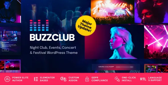 Buzz Club - Night Club, DJ & Music Festival Event WordPress Theme