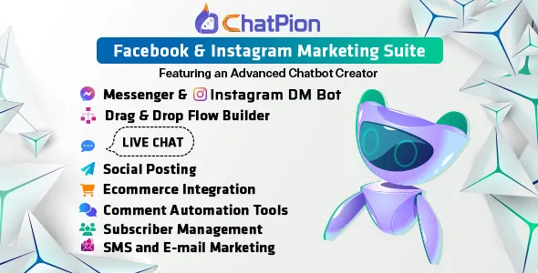 ChatPion - AI Chatbot for Facebook, Instagram, eCommerce, SMS/Email & Social Media Marketing (SaaS)