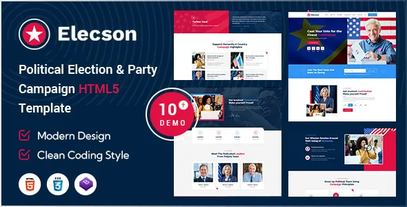 Elecson - Political Election Campaign and Party Candidate HTML5 Template