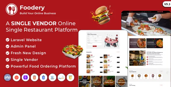 Foodefy - Single Restaurant Online Food Ordering Laravel Website Platform