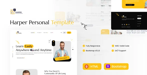 HARPER - Personal Portfolio HTML Template