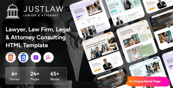 Justlaw - Lawyer, Law firm, Legal & Attorney Consulting HTML Template