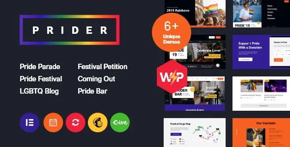 Prider - LGBT & Gay Rights Festival WordPress Theme + Bar