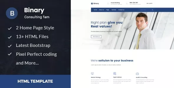 Binary - Business Consulting and Professional Services HTML Template