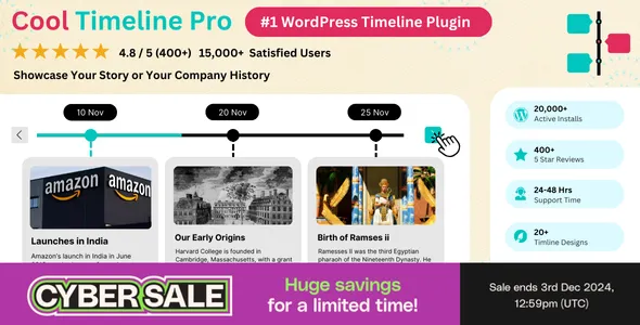 Cool Timeline Pro - Horizontal & Vertical Timeline Plugin for WordPress