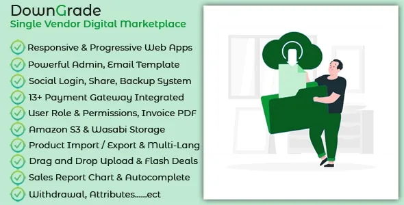 downGrade - Single Vendor Digital Marketplace with Subscription