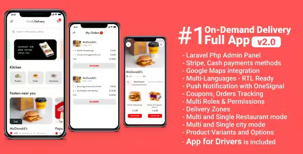 Giraffy Delivery - Food Delivery Full App with Backend