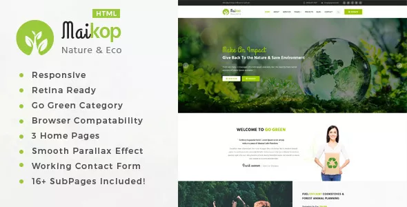 Maikop - Environment / Non-Profit HTML Template