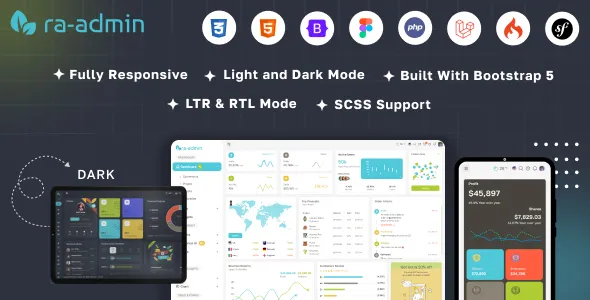 Ra-admin - Boostrap, PHP, Laravel, Codeigniter, Symfony, Cake PHP & Figma Admin Dashboard Template