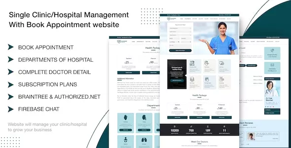 Single Clinic/Hospital Management with Book Appointment Website