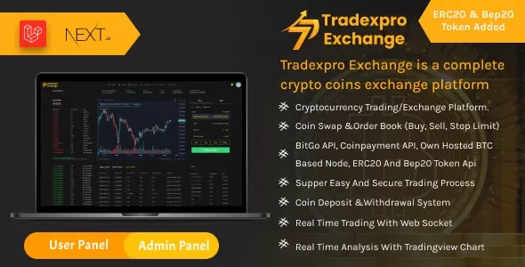 Tradexpro Exchange - Crypto Buy Sell and Trading Platform, ERC20 and BEP20 Tokens Supported