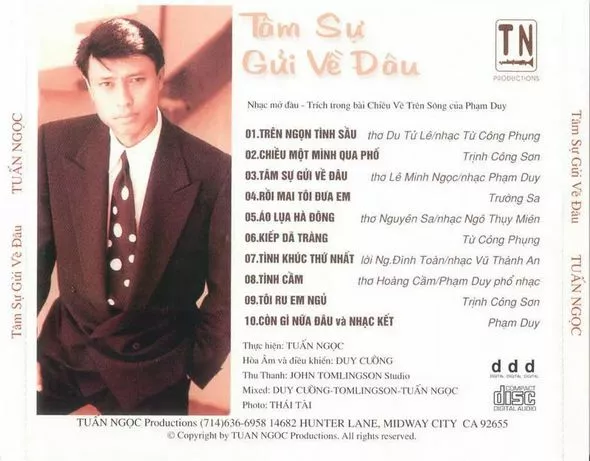 Album Lossless Tuấn Ngọc - Tâm Sự Gửi Về Đâu 1991