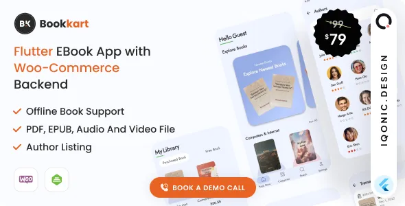 Bookkart - Flutter 3.x eBook Reader App For WordPress with WooCommerce