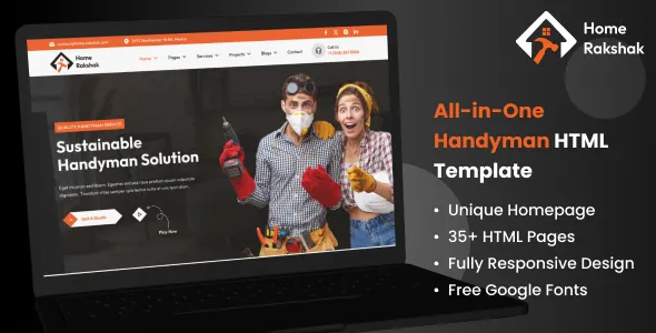 Home Rakshak - All In One Handyman & Repair Services HTML Template