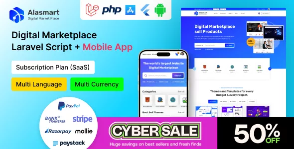 Alasmart - Digital Product Download Marketplace Laravel Script