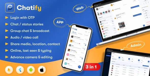 Chatify - Whatsapp Clone Full Chat & Call App