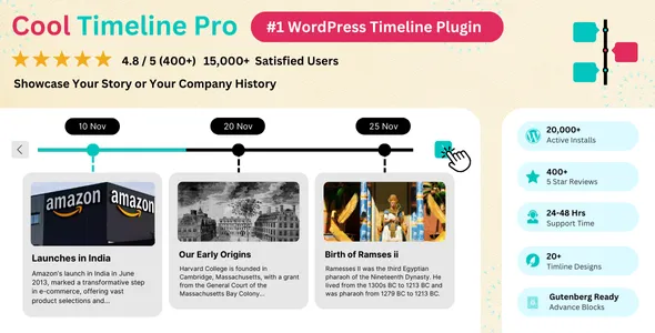 Cool Timeline Pro - Horizontal & Vertical Timeline Plugin for WordPress