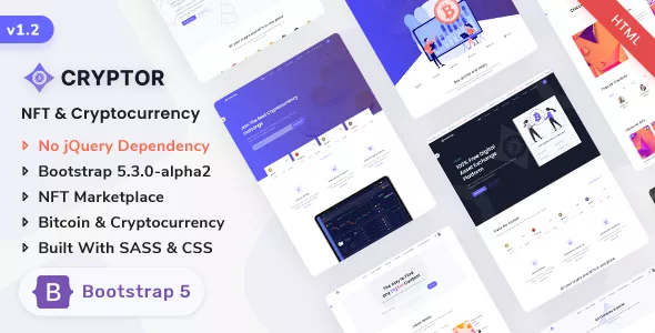 Cryptor - NFT Marketplace & Cryptocurrency Bootstrap 5 Landing Template