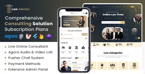 LawAdvisor - Seamless Tele-Advisory Platform & Virtual Legal Services with Flutter Apps, Web & Admin