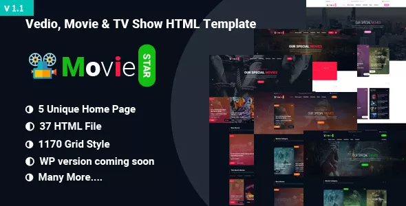 Movie Star - Movie, Video & TV Show HTML Template