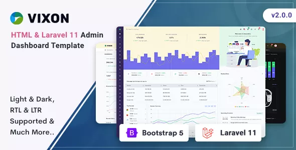 Vixon - HTML & Laravel 11 Admin Template