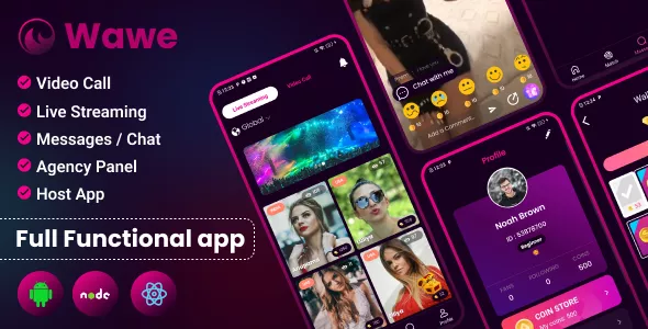 Wawe - Video Call, Live Streaming, Chat | Host Based App with Admin Panel & Agency Panel