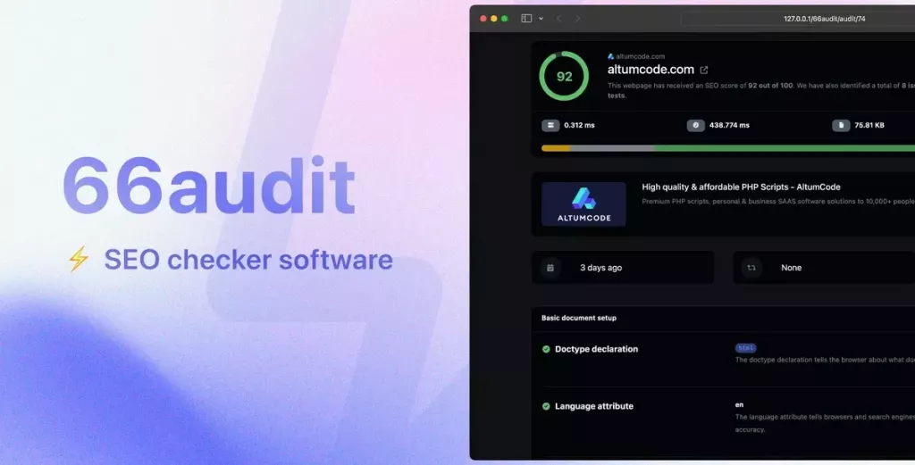 66audit - SEO audits Software